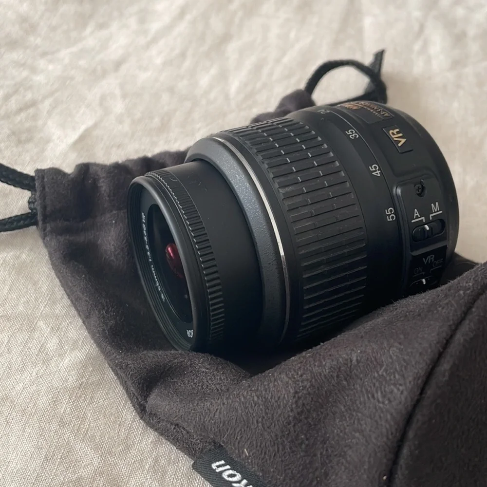 Nikon Camera with additional Lens, charger and cover